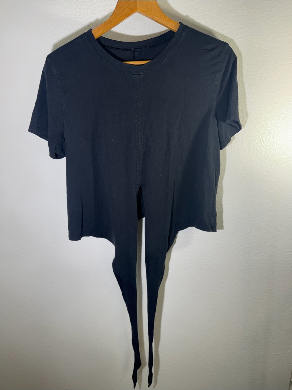 Tie-Front Short Sleeve Lululemon Top in Black